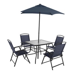 Set Comedor Azul 6 Piezas con Sombrilla