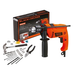 Taladro Eléctrico Black & Decker + Accesorios + Herramientas + Maletín Hd555k88 Ar