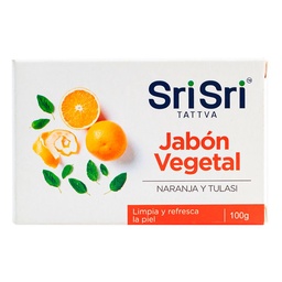 Jabón Sri Sri Tattva Ayurvédico Vegetal Naranja y Tulasi 100gr