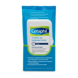 Toallitas de Limpieza Facial Cetaphil Desmaquillante x 25 un