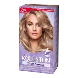 Kit Coloración Permanente Koleston 818 Rubio Claro Brill Perla x 65 g