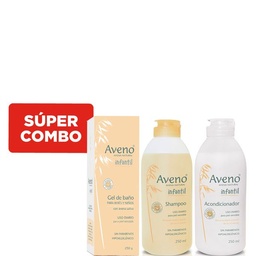 Kit Baño Bebes y Niños Completo Aveno Gel Limpieza y Capilar