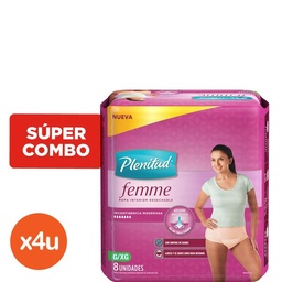 Combo Plenitud Femme Ropa Interior para Incontinencia x 4 un x 8 un C/u Combo Plenitud Femme Ropa Interior para Incontinencia x 4 un x 8 un C/u