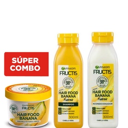 Kit Fructis Hair Food Fuerza Banana: Shampoo, Acondicionador y Mascarilla