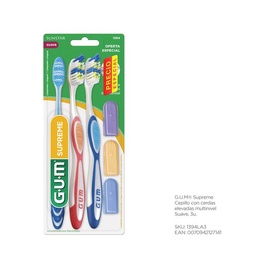 Cepillo Gum Supreme con Limpiador Lingual Pack x 3 un.