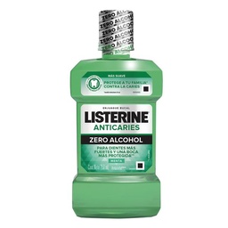 Enguaje Bucal Listerine Anticaries Frescura Suave Sin Alcohol x 250 ml