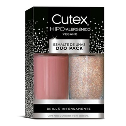 Pack Esmalte para Uñas Cutex Hipoalergénico Vegano Celebración Rosa x 6 ml x 2 un