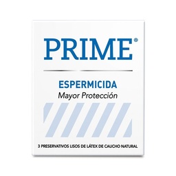 Preservativo de Látex Prime Espermicida x 3 un