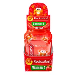 Suplemento Dietario Redoxitos Sabor Frutilla x 6 Sobres x 25 Pastillas Masticables C/u