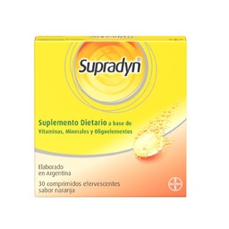 Suplemento Dietario Supradyn Efervescentes Sabor Naranja  x 30 Comprimidos