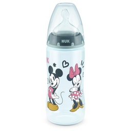 Mamadera Nuk First Choice Control de Temperatura Mickey Mouse Gris x 300 ml