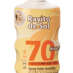 Protector Solar Rayito de Sol en Spray Invisible Fps 70 x 195 ml