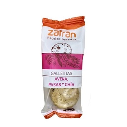 Galletitas Integrales Dulces Zafrán con Avena, Pasas y Chía x 28 g