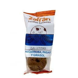 Galletitas Integrales Dulces Zafrán con Algarroba, Pasas y Girasol x 28 g