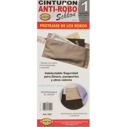 Cinturón Anti-robo con Cierre, Bolsillo Regulable