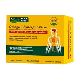 Suplemento Dietario Omega 3 Synergy Natural Life x 60 Cápsulas