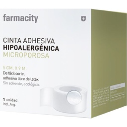 Cinta Adhesiva Farmacity Hipoalergénica Microporosa 5 cm x 9 m