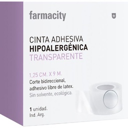 Cinta Adhesiva Farmacity Hipoalergénica Transparente 1,25 cm x 9 m