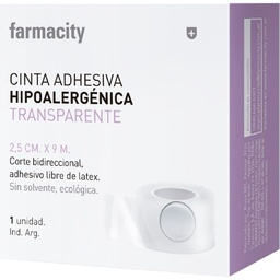 Cinta Adhesiva Farmacity Hipoalergénica Transparente 2,25 cm x 9 m