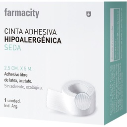 Cinta Adhesiva Farmacity Hipoalergénica Seda 2,5 cm x 5 m