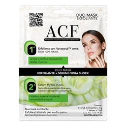 Máscara Facial Acf Dúo Exfoliante + Sérum Hydra Shock x 14 g