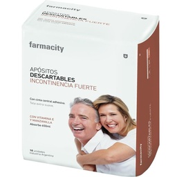 Apósitos Farmacity Incontinencia Fuerte Unisex x 10 un