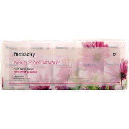 Pañuelos Descartables Farmacity Extra Suave Pack x 10 x 10 un C/u