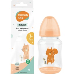 Mamadera de Silicona Farmacity Bebé Boca Ancha 0+ Meses x 250 ml