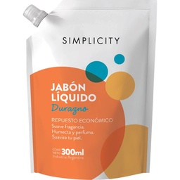 Repuesto de Jabón Líquido Simplicity Durazno x 300 ml