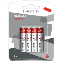 Pilas Simplicity Alcalinas Aaa x 4 un