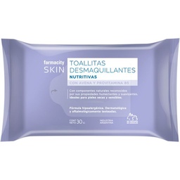 Toallitas Desmaquillantes Farmacity Skin Nutritivas x 30 un