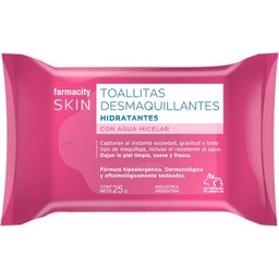 Toallitas Desmaquillantes Farmacity Skin con Agua Micelar x 25 un