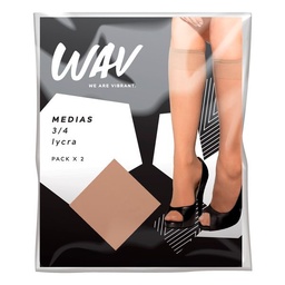 Medias 3/4 Lycra Wav Beige x 2 un