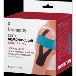 Cinta Farmacity Neuromuscular Kinetaping Azul x 5cm x 5 mt Cinta Farmacity Neuromuscular Kinetaping Azul x 5cm x 5 mt