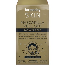 Máscara Facial Farmacity Skin Peel Off Gold x 3 un Máscara Facial Farmacity Skin Peel Off Gold x 3 un