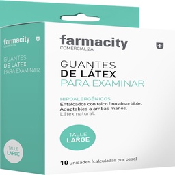 Guantes de Látex Farmacity para Examinar Talle l x 10 un