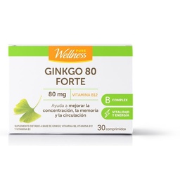 Suplemento Dietario Pure Wellness Ginkgo 80 Forte x 30 Comprimidos