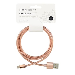 Cable Metalizado Type C Simplicity x 1 m -Color Sujeto A Disponibilidad-