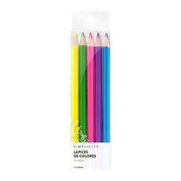 Lapices Gruesos Simplicity de Colores x 5 un