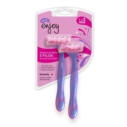 Máquina de Afeitar Enjoy Mujer 3 Filos x 2 un Máquina de Afeitar Enjoy Mujer 3 Filos x 2 un