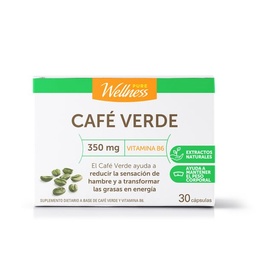 Suplemento Dietario Pure Wellnes Café Verde x 350 g x 30 Cápsulas