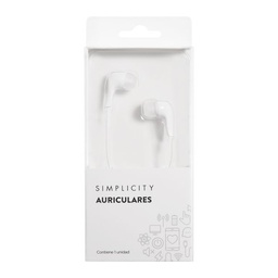 Auriculares Simplicity In Ear con Silicona Blancos Auriculares Simplicity In Ear con Silicona Blancos