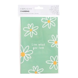 Cuaderno Simplicity Tapa Blanda Flores x 3 un