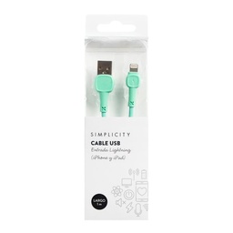 Cable Usb Simplicity de Silicona Aqua Ligthning Cable Usb Simplicity de Silicona Aqua Ligthning