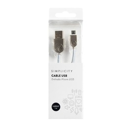 Cable Usb Simplicity Metalizado Plateado Android