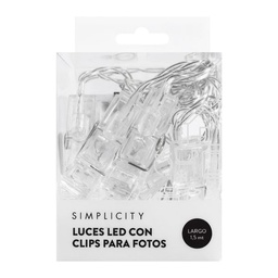 Luces Led Simplicity con Clips para Fotos