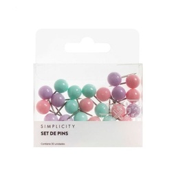 Set Simplicity Pins de Colores x 30 un