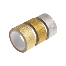 Set de Washi Tapes Simplicity Tonos Gold y Plateado x 3 u