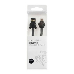 Cable Usb Simplicity Entrada Usb-c Type-c Negro