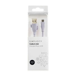 Cable Usb Simplicity Entrada Micro Usb Lila